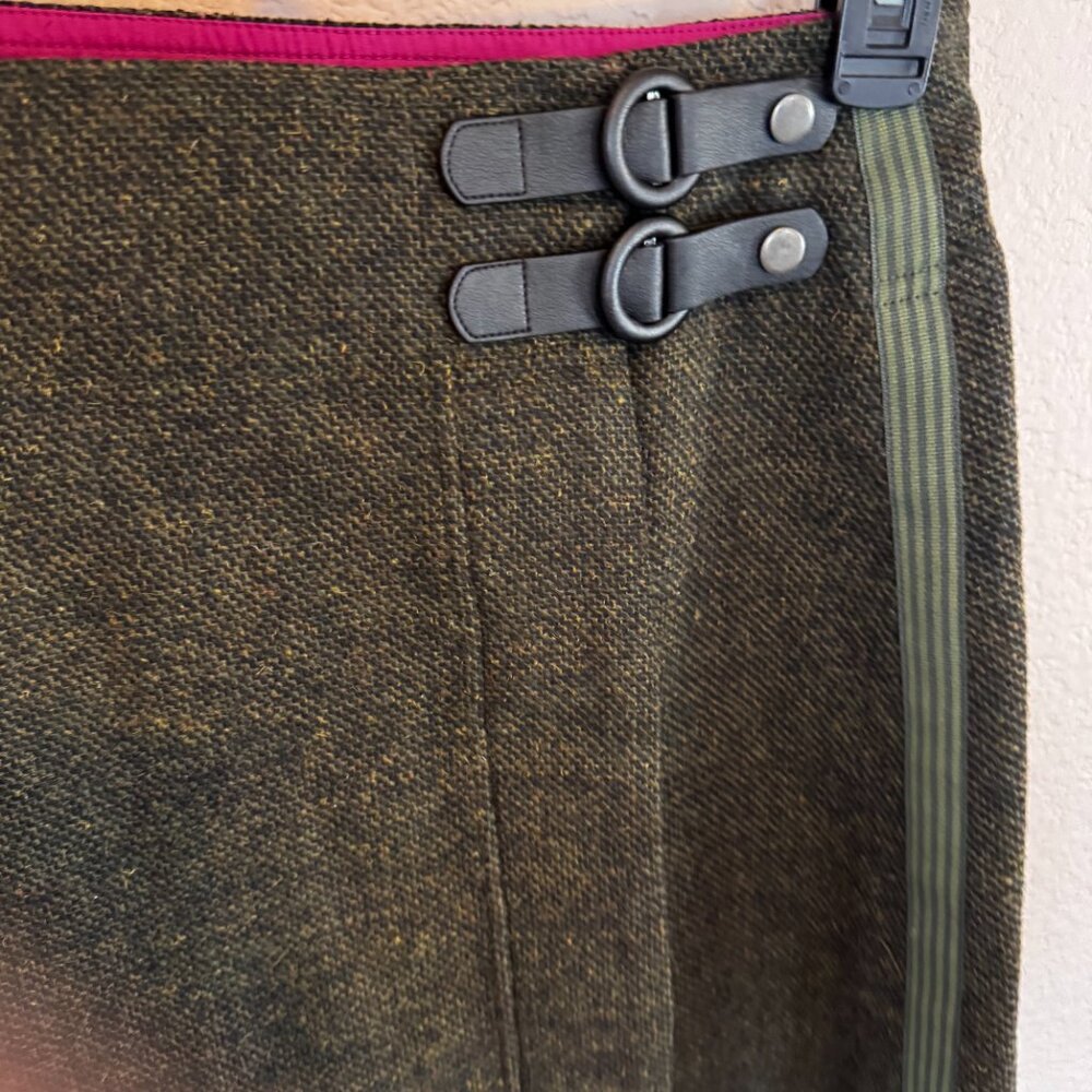 Prana Quincy Wool Blend Dark Olive Skirt - Small - Picture 5 of 9